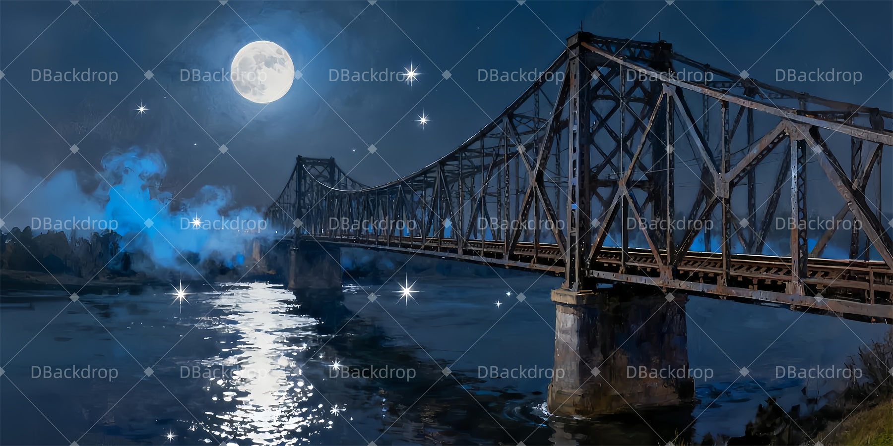 Church Stage Backdrops Train Bridge Musical Backdrop LXX510-T11