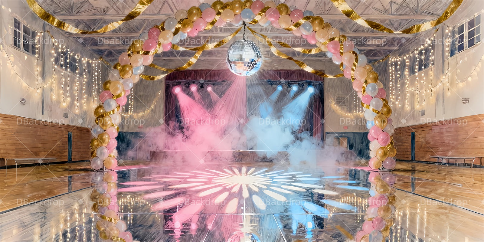 School Play Backdrops Misty Dance Night Performance Backdrops LXX510-T14