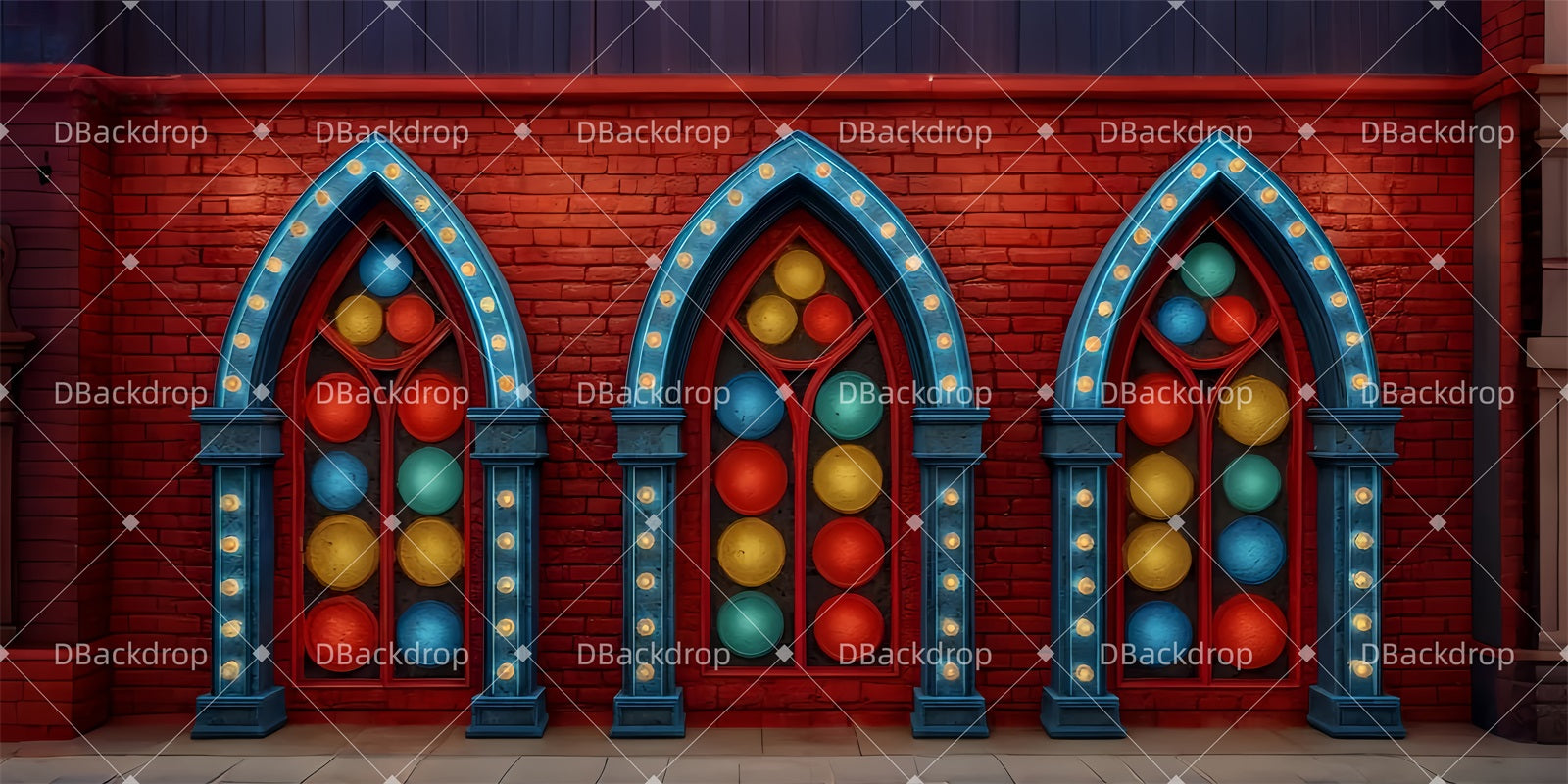 Broadway Stage Backdrop Brick Gothic Stage Theater Backdrop LXX510-T31