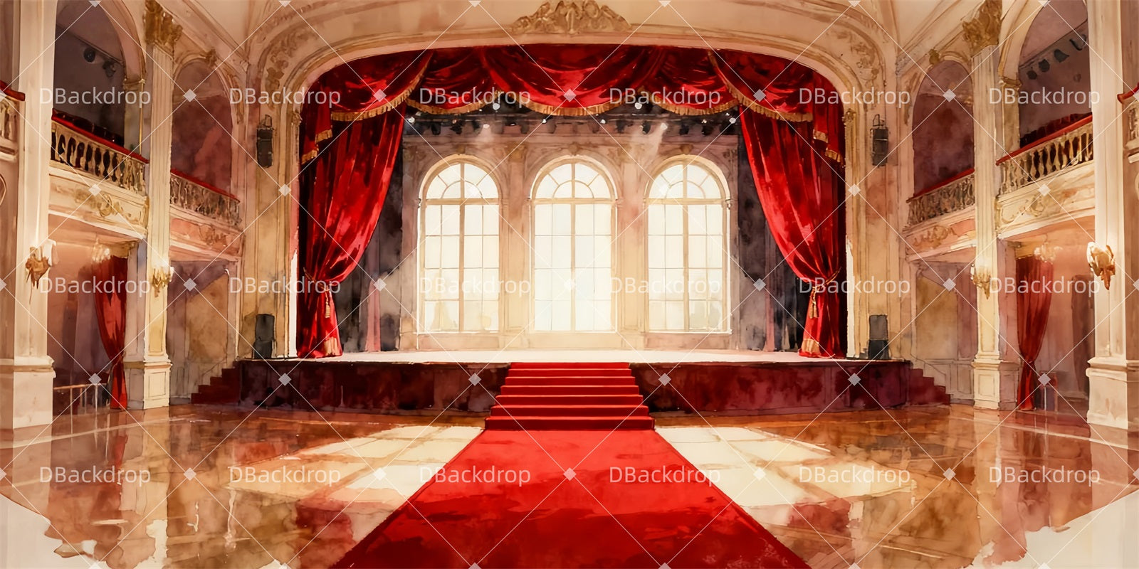 Broadway Stage Backdrop Curtain Stage Theater Backdrop LXX510-T45