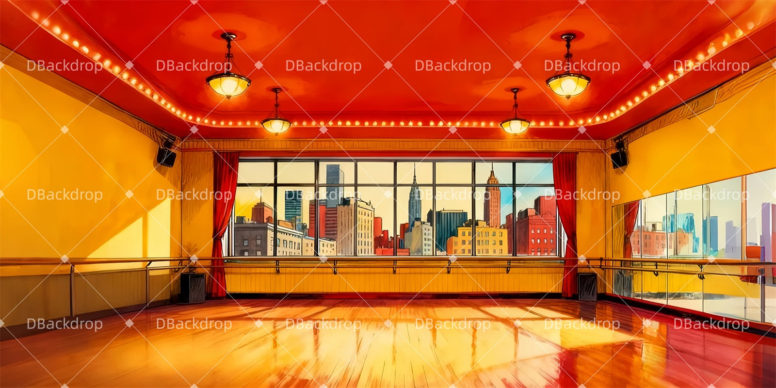 School Play Backdrops Dance Studio Theater Stage Backdrop LXX510-T49