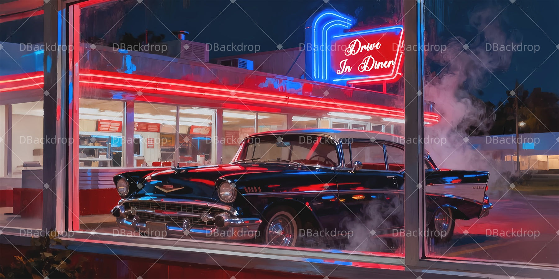 Theater Backdrop Drive-ln Diner Professional Stage Backdrops LXX510-T7