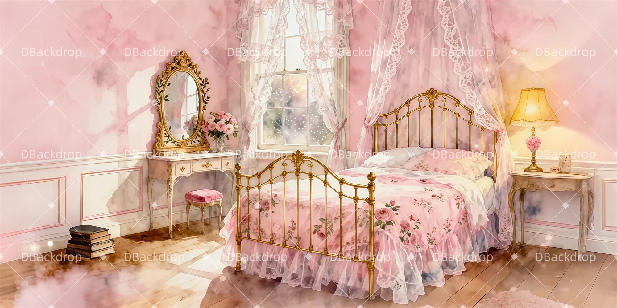 Theater Stage Backdrop Romantic Lace Suite Performance Backdrops LXX511-T105