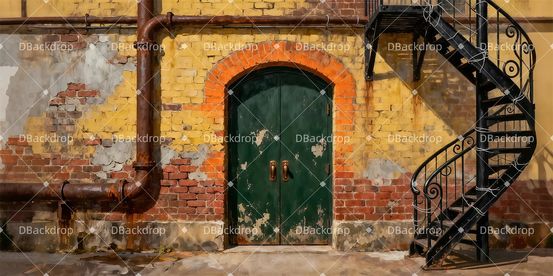 Theater Backdrops Aged Spiral Stair Stage Backdrops For Sale LXX511-T106