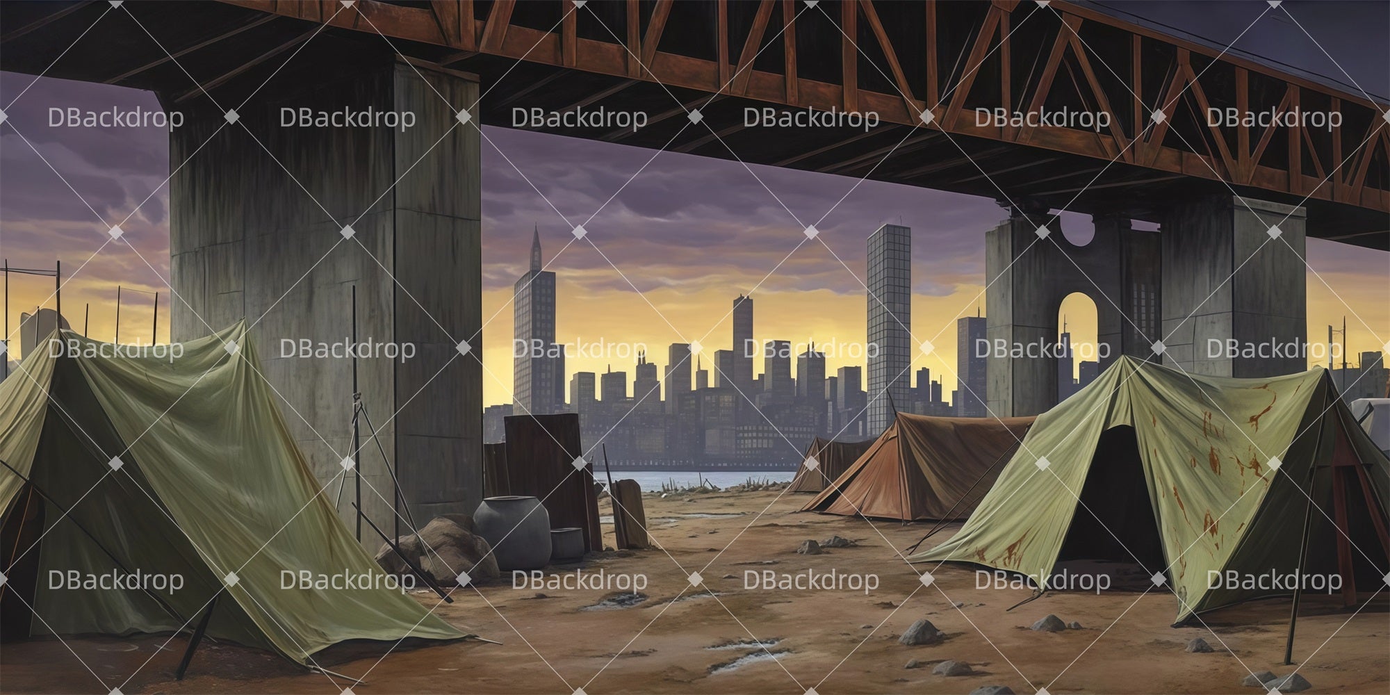 Stage Backdrops Underbridge Survival Camp Theater Backdrop LXX511-T108