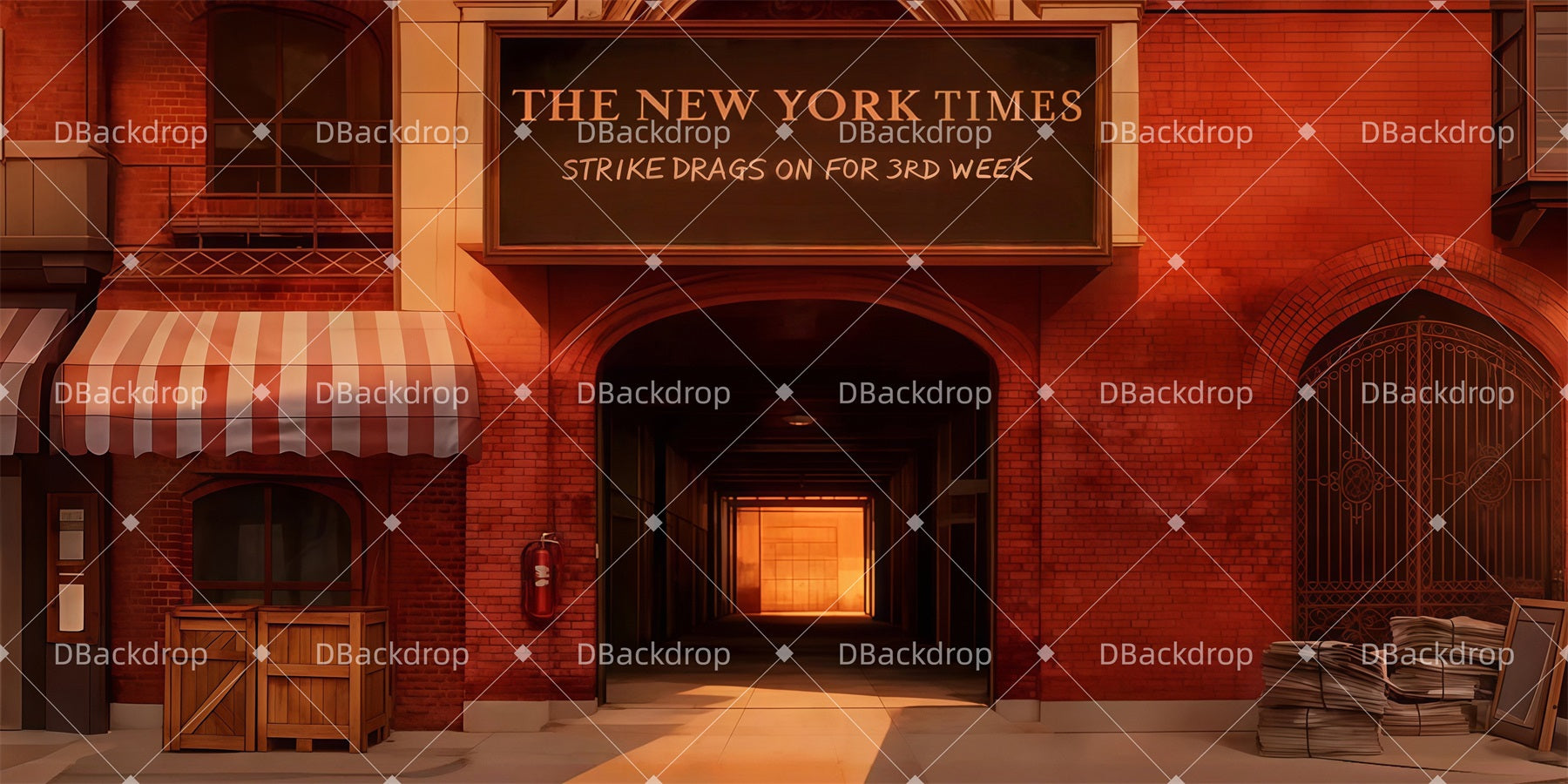 Theater Backdrop Newspaper Distribution Center Stage Backdrop LXX511-T29