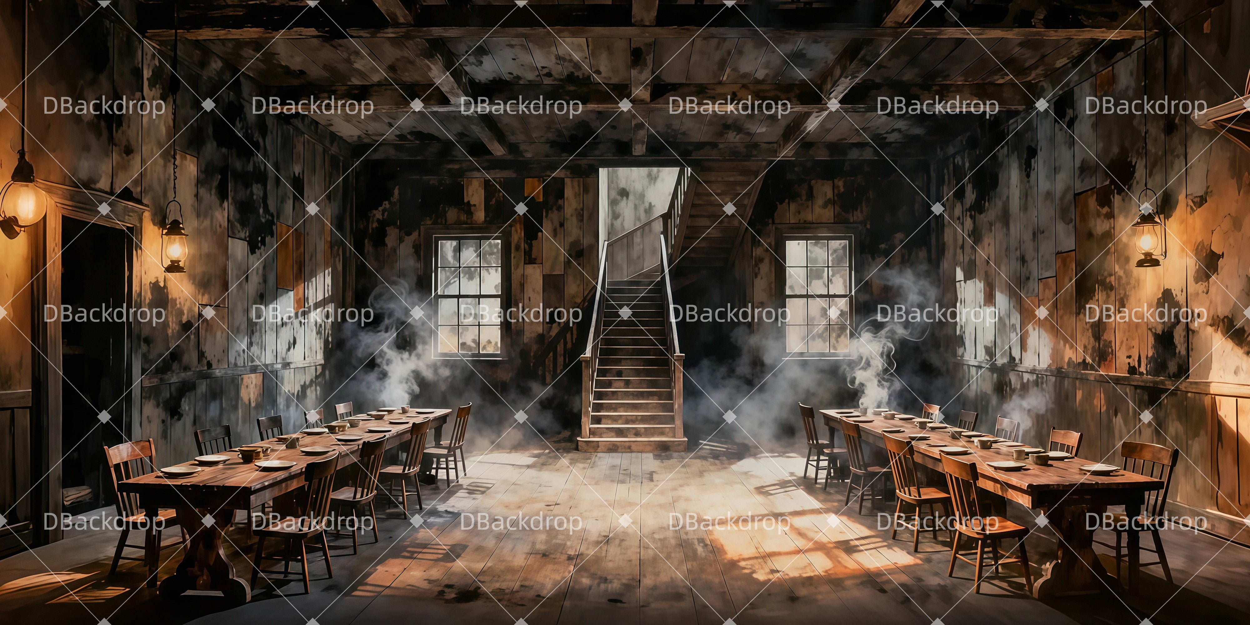 Large Stage Backdrops Smokehouse Scene Movie Theater Backdrop LXX511-T37