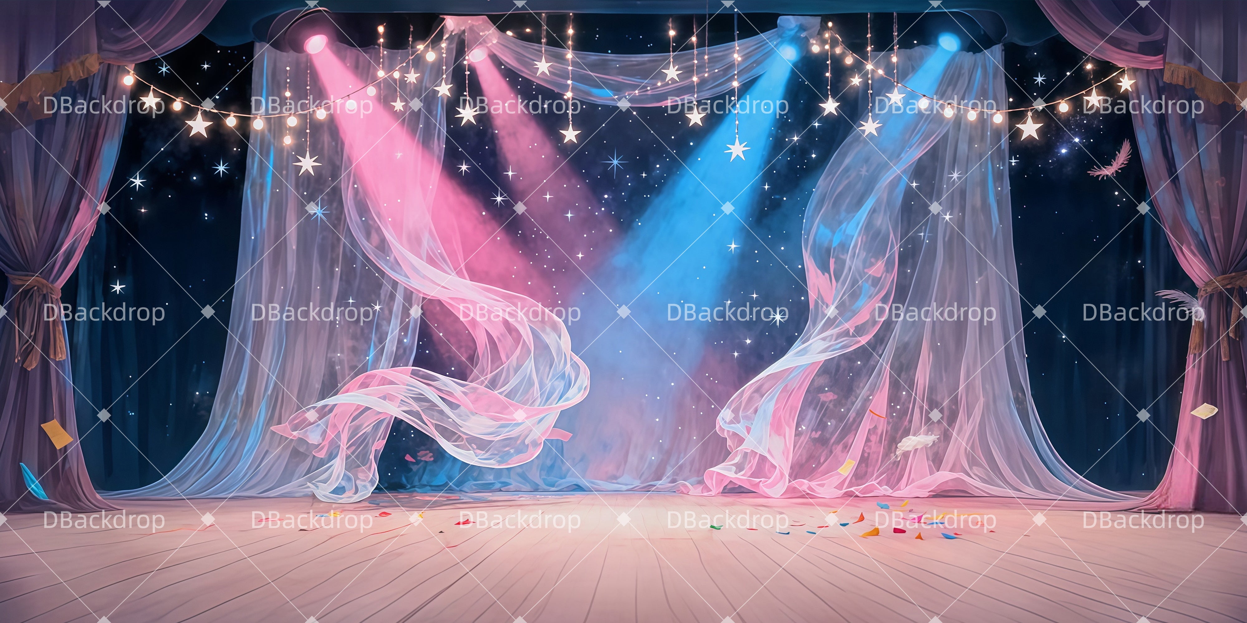 Dance Backdrop Starlight Dream Stage Broadway Stage Backdrop LXX511-T38
