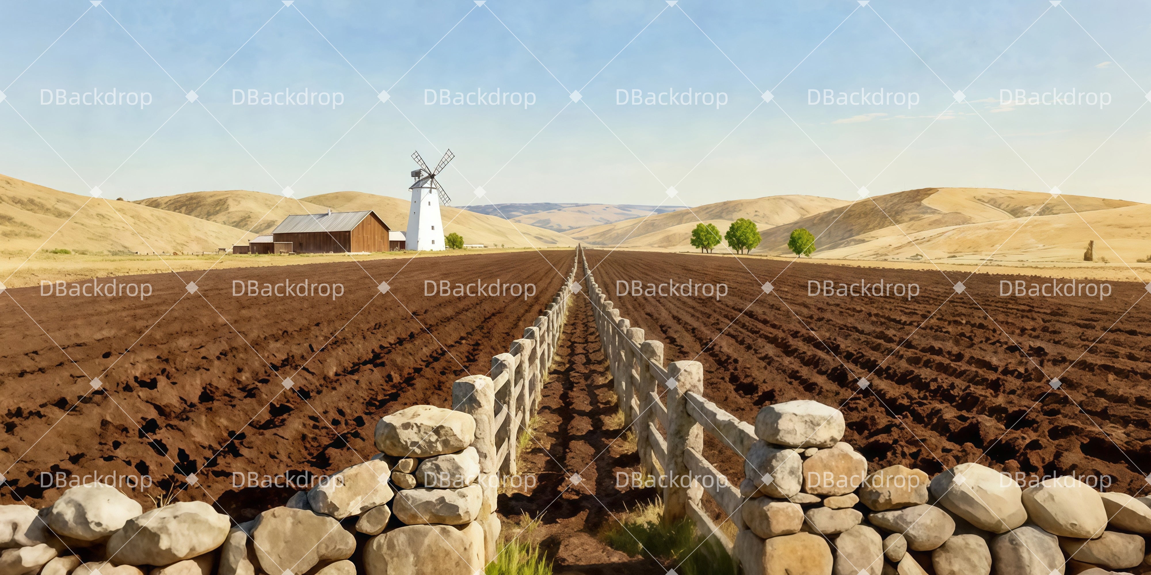 Theater Backdrop Country Plow Path Stage Scenery Backdrops LXX511-T44