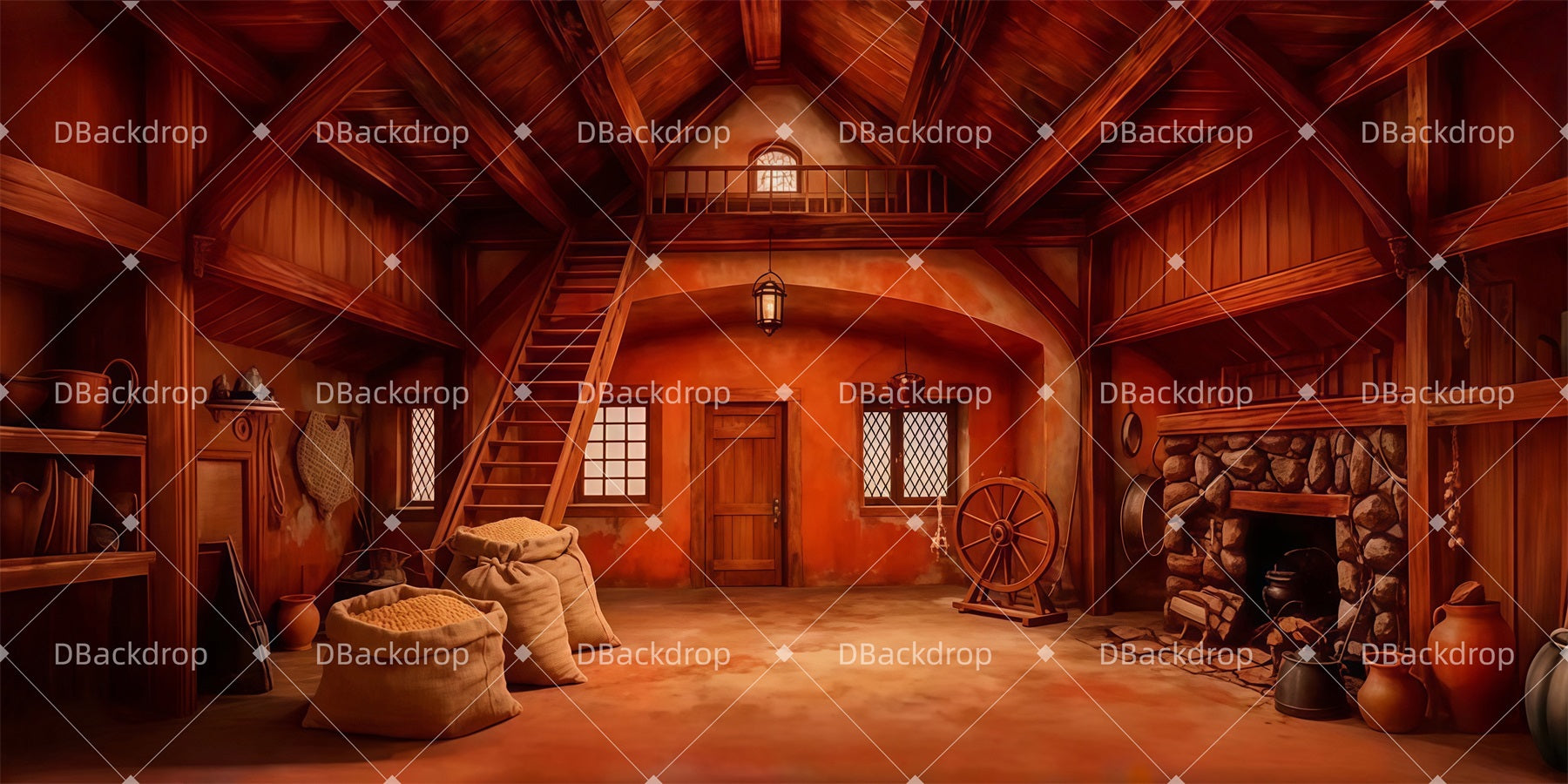 Theater Backdrop Warm Hearth Barn Professional Stage Backdrops LXX511-T49