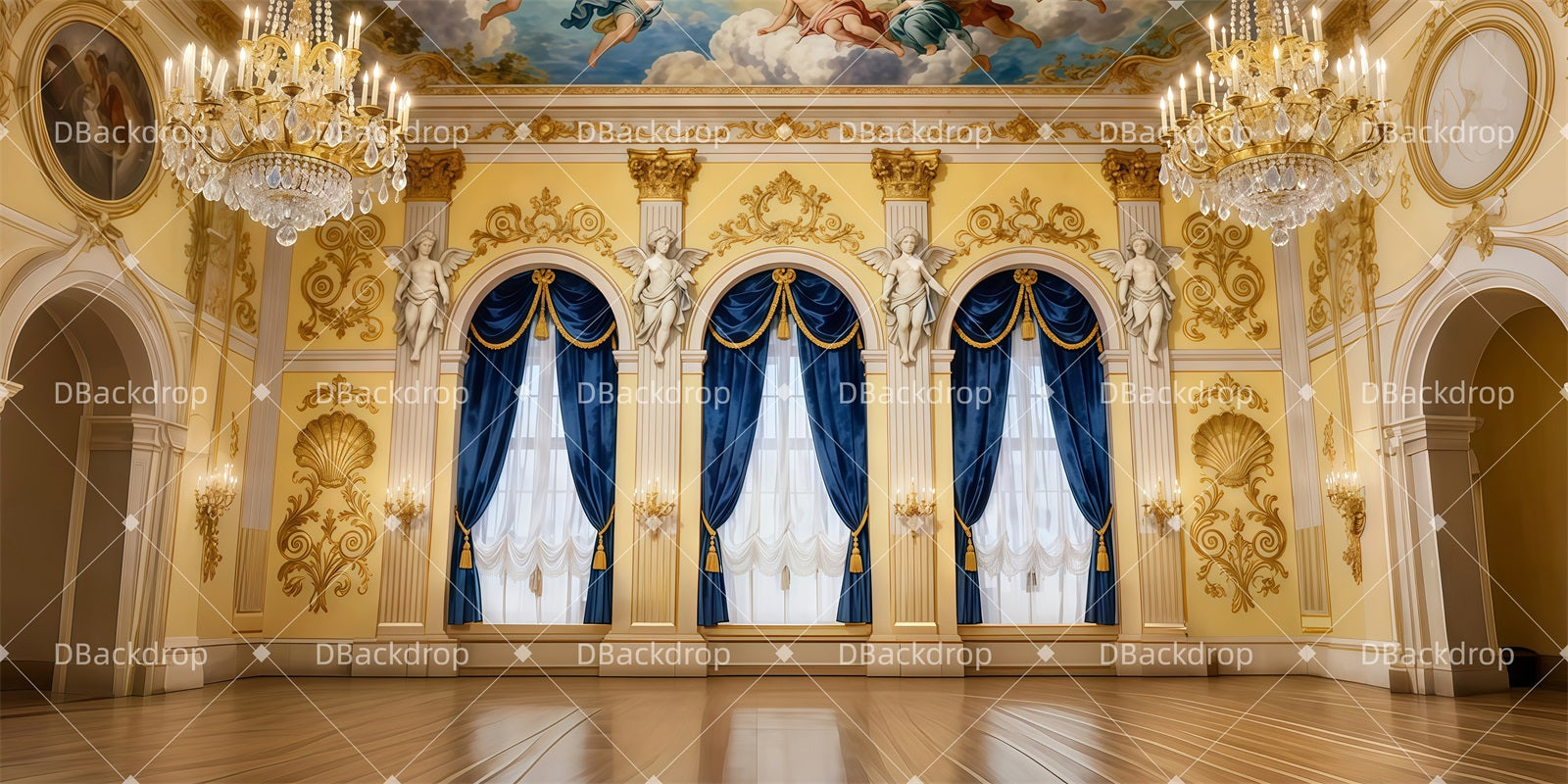 Dance Backdrop Baroque Gold Chamber Nutcracker Ballet Backdrop LXX511-T88
