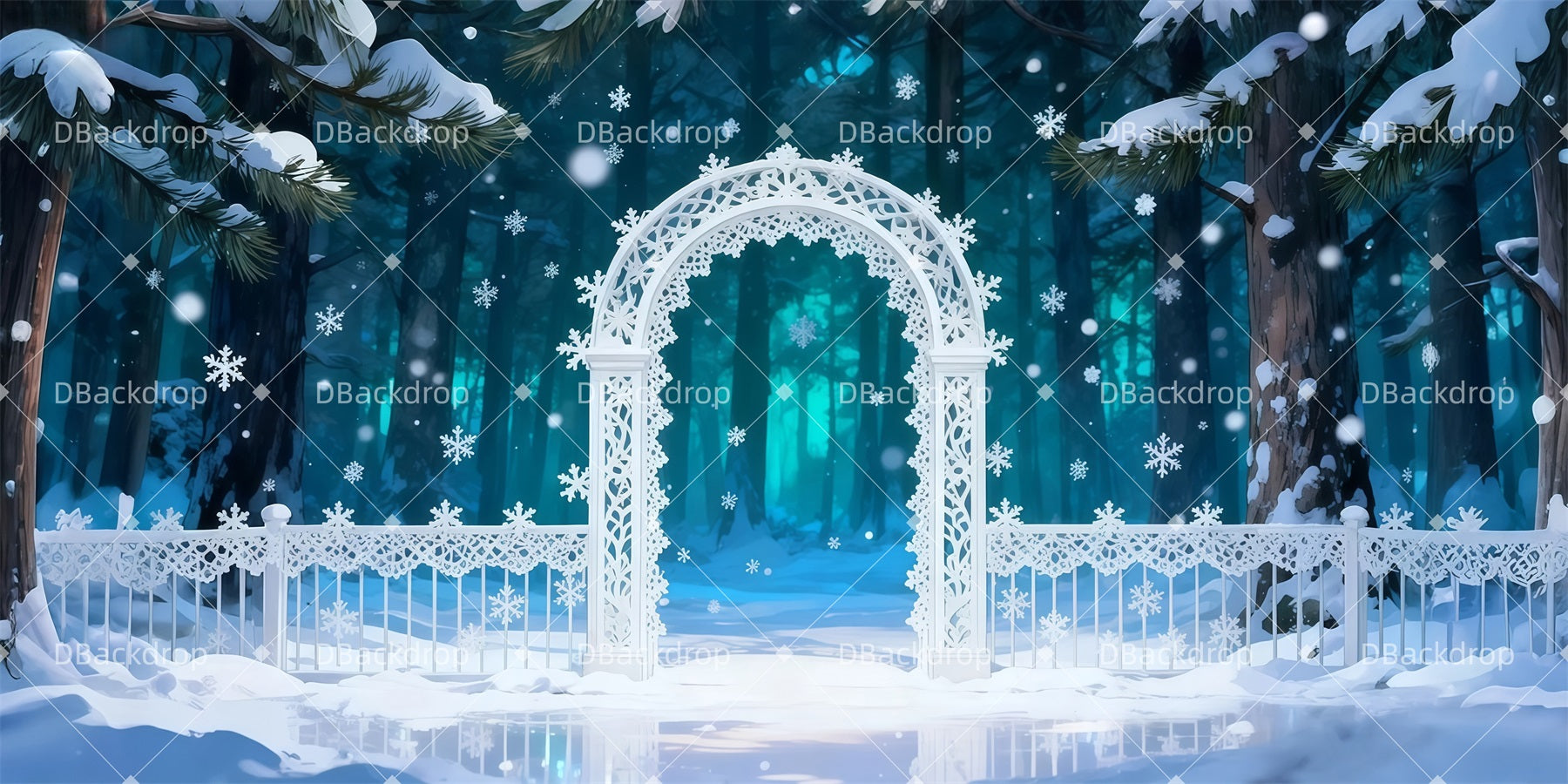 Nutcracker Ballet Backdrop Crystal Snow Gateway Dance Recital Backdrops LXX511-T90