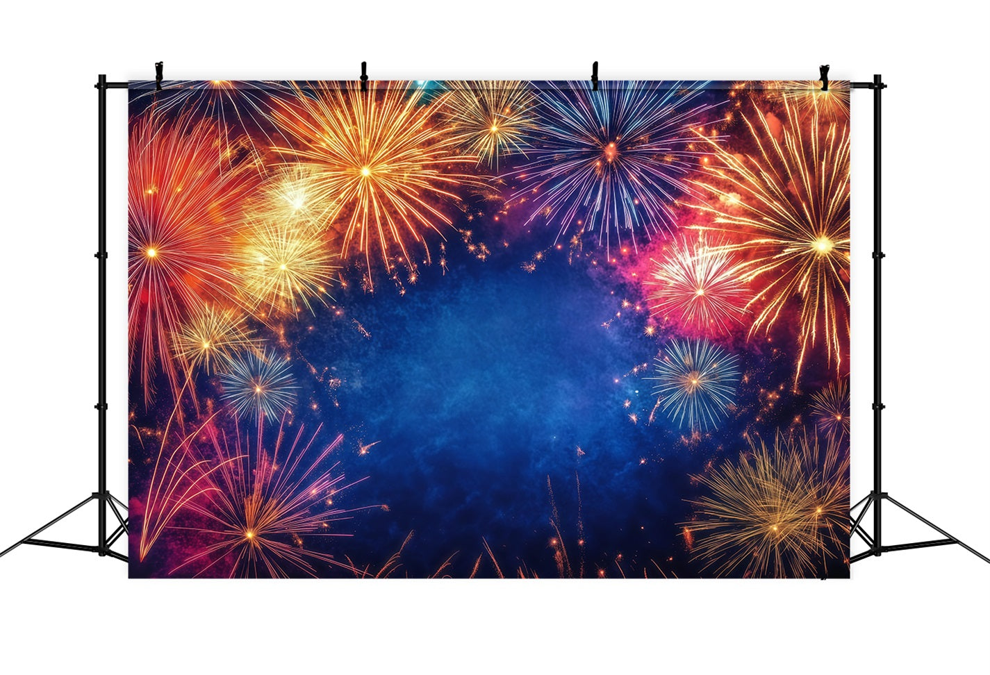 New Year's Backdrop Radiant Fireworks Burst Happy New Year 2026 Banner LXX512-10