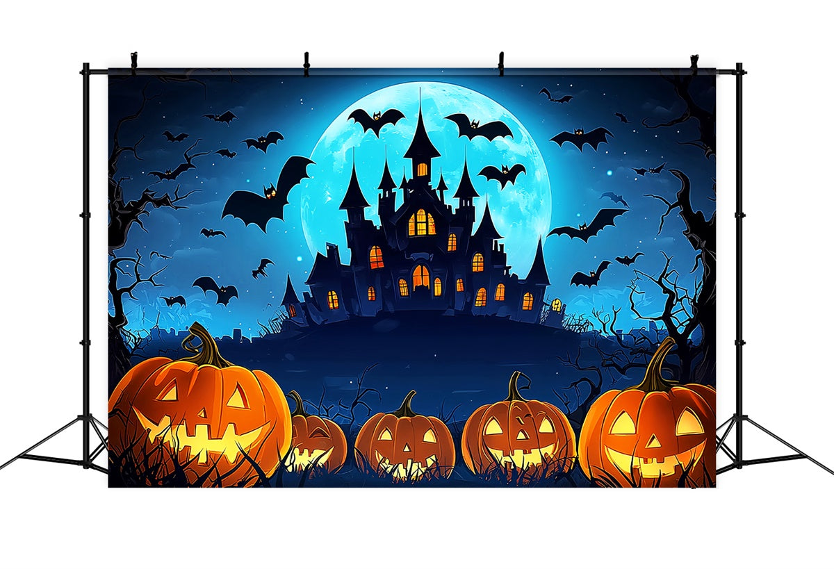 Halloween Backdrop Ideas Cartoon Haunted Castle Backdrop LXX57-102