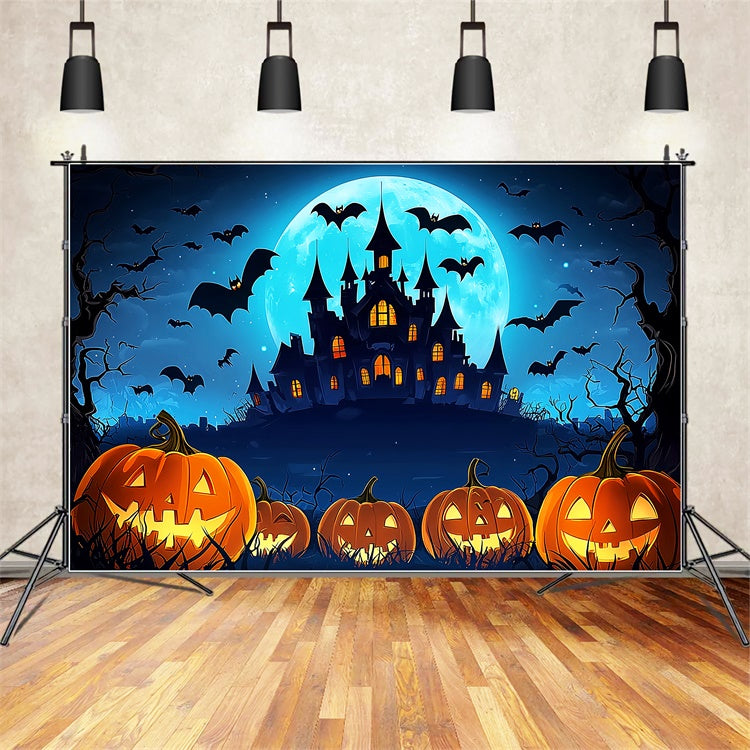 Halloween Backdrop Ideas Cartoon Haunted Castle Backdrop LXX57-102
