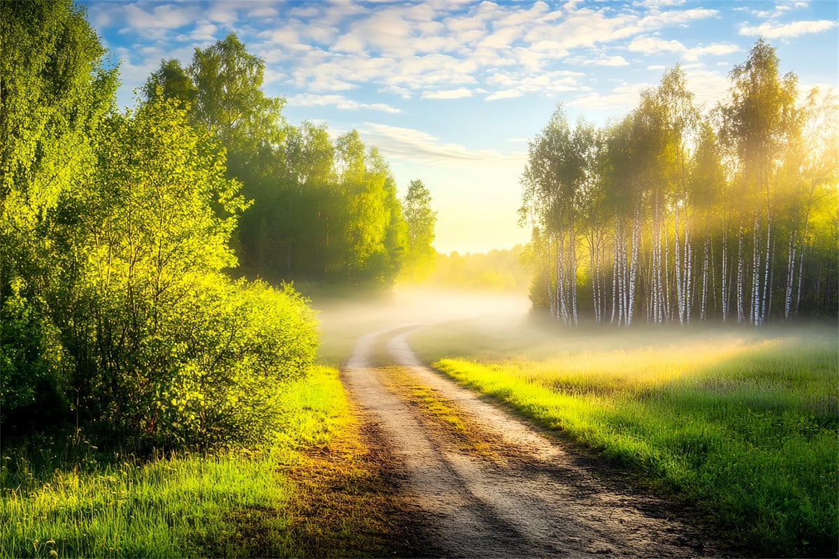 Forest Backdrop Photography Morning Glow Pathway Backdrop LXX57-145