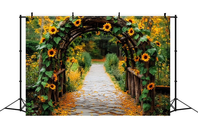 Fall Backdrop Sunflower Arch Garden Walk Backdrop LXX57-146