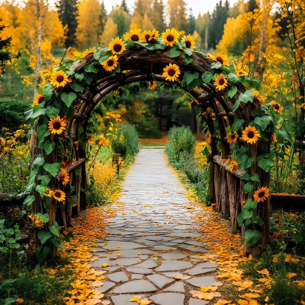 Fall Backdrop Sunflower Arch Garden Walk Backdrop LXX57-146