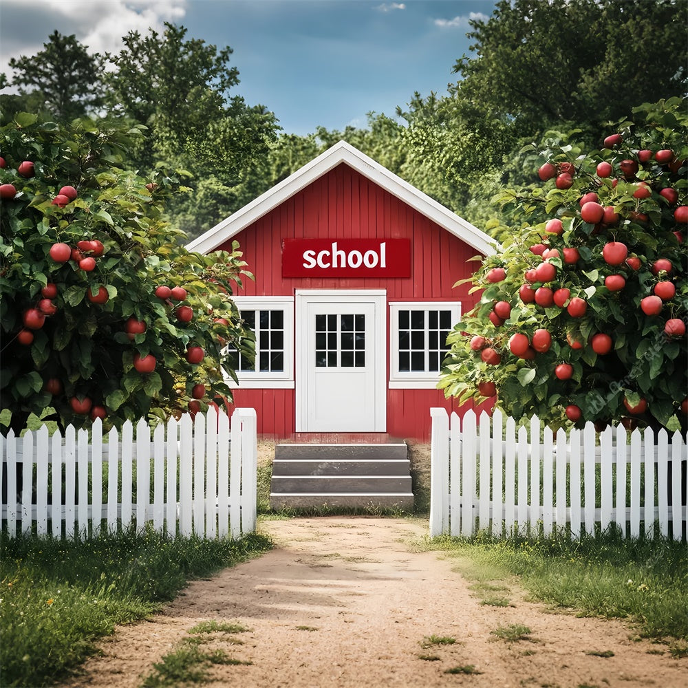 School Photo Backdrop Rustic Apple Orchard Backdrop LXX57-15