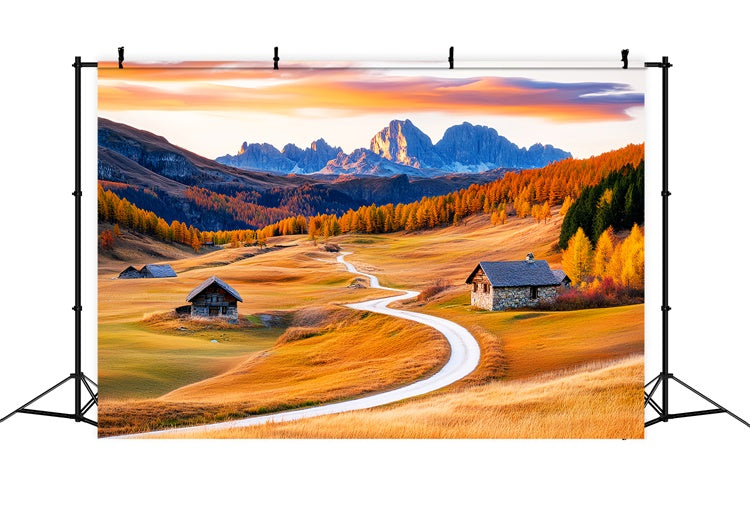 Fall Photoshoot Backdrop Curved Trail Mountain Backdrop LXX57-157