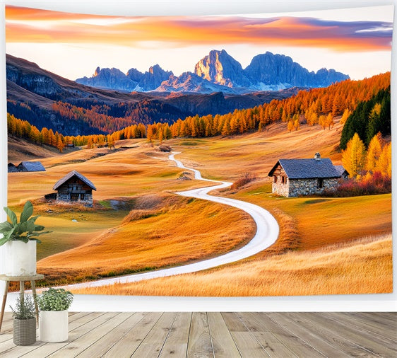 Fall Photoshoot Backdrop Curved Trail Mountain Backdrop LXX57-157