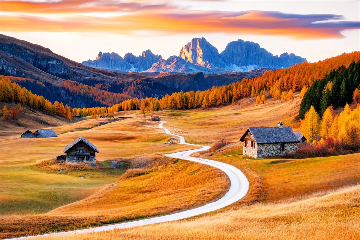 Fall Photoshoot Backdrop Curved Trail Mountain Backdrop LXX57-157
