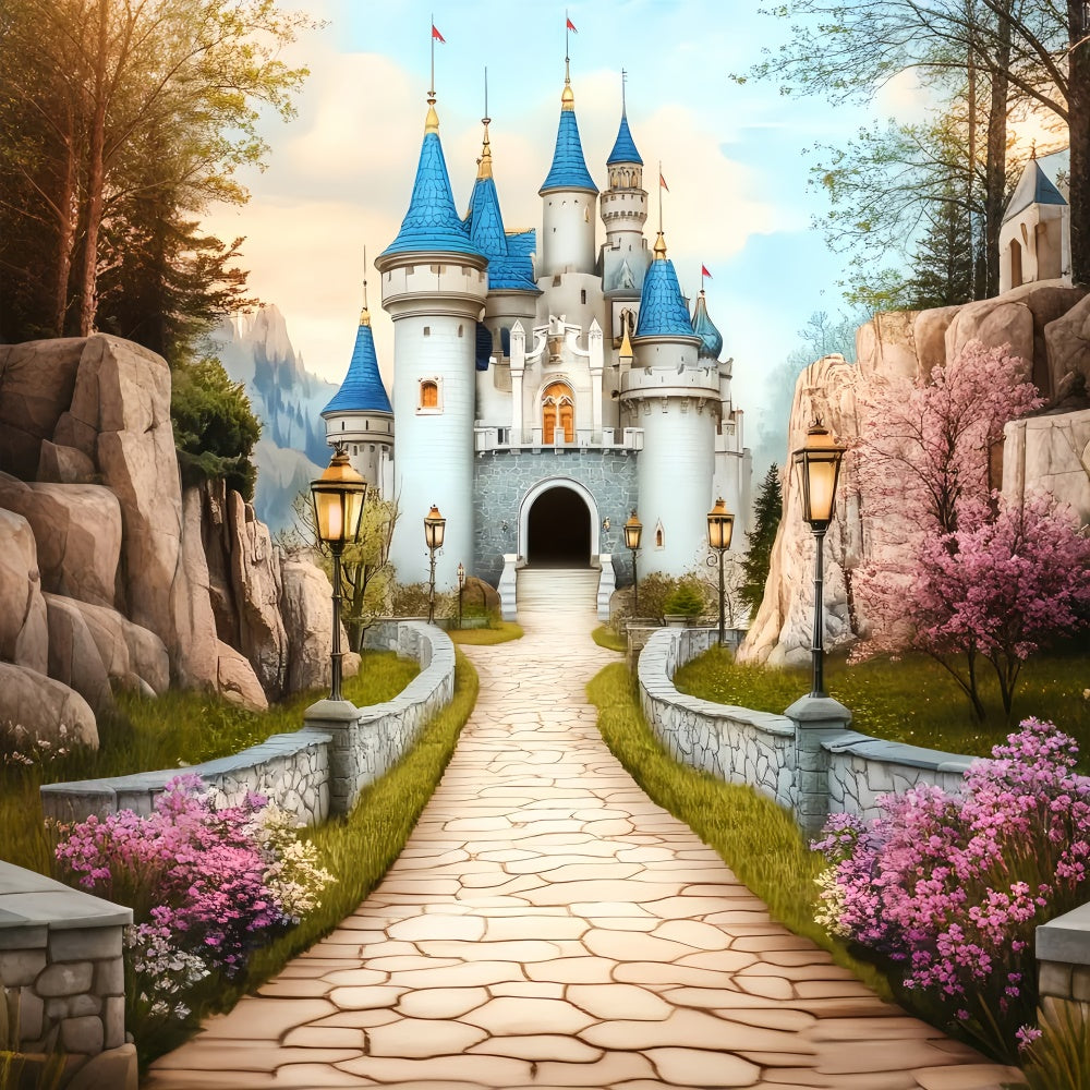 Castle Backdrops Royal Garden Path Autumn Backdrop LXX57-183
