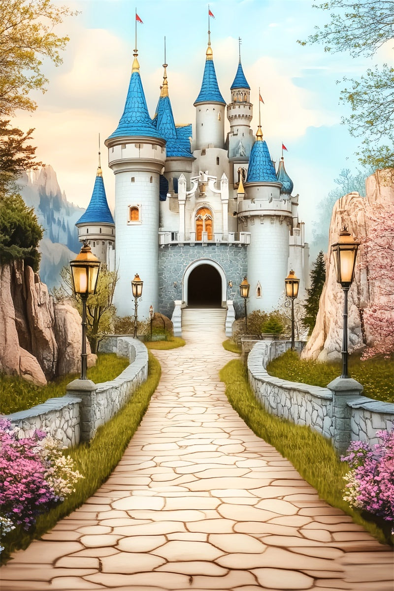 Castle Backdrops Royal Garden Path Autumn Backdrop LXX57-183