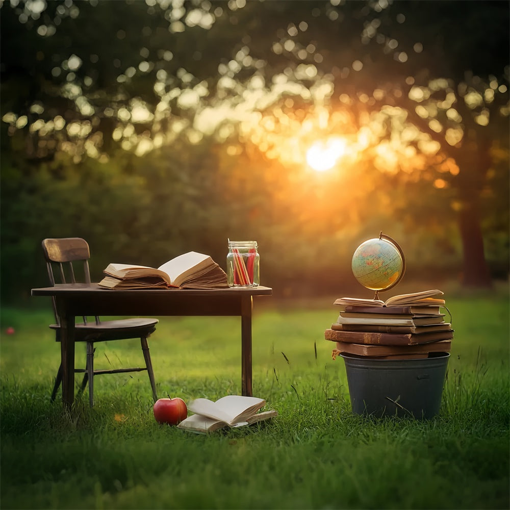 Back To School Photo Backdrop Golden Hour Learning Backdrop LXX57-21