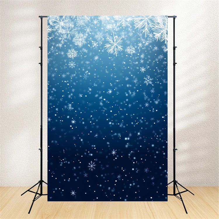 Blue Backdrops Falling Snowflakes Sparkling Backdrop LXX57-257