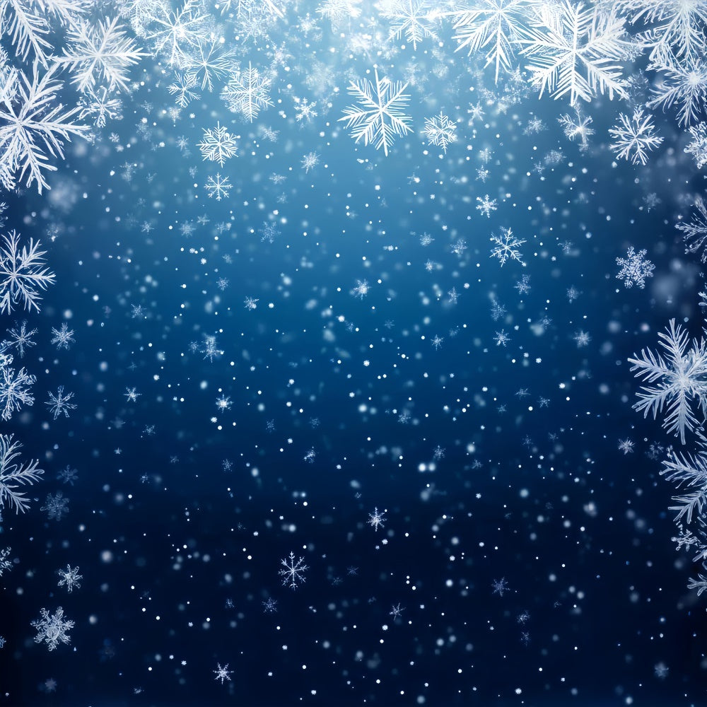 Blue Backdrops Falling Snowflakes Sparkling Backdrop LXX57-257