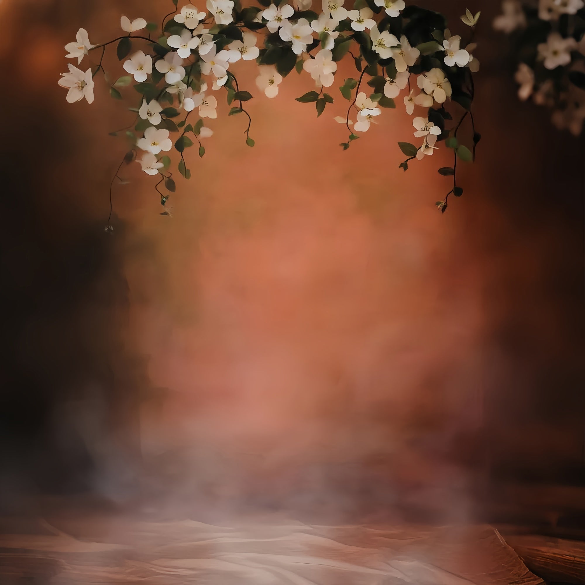 Family Portrait Backdrop Warm Terracotta Bloom Backdrop LXX57-258