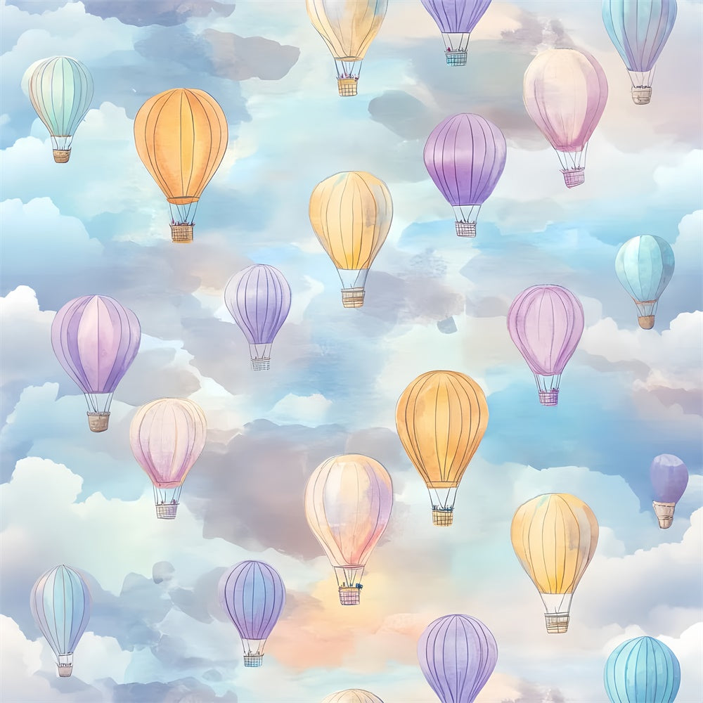 Photo Portrait Backdrop Pastel Balloon Watercolor Backdrop LXX57-265