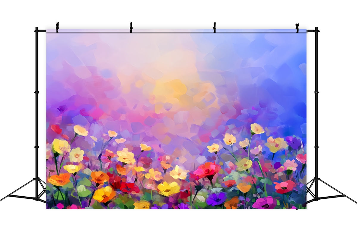 Portrait Backdrop Wildflower Field Watercolor Backdrop LXX57-272