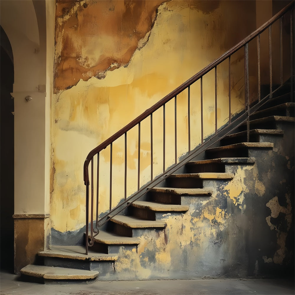 Portrait Backdrops Rust Rail Weathered Wall Fabric Backdrop LXX57-277