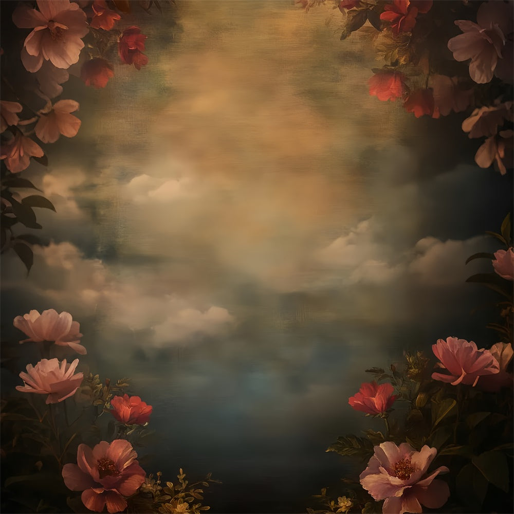 Portrait Photo Backdrop Baroque Petal Sky Video Backdrops LXX57-278