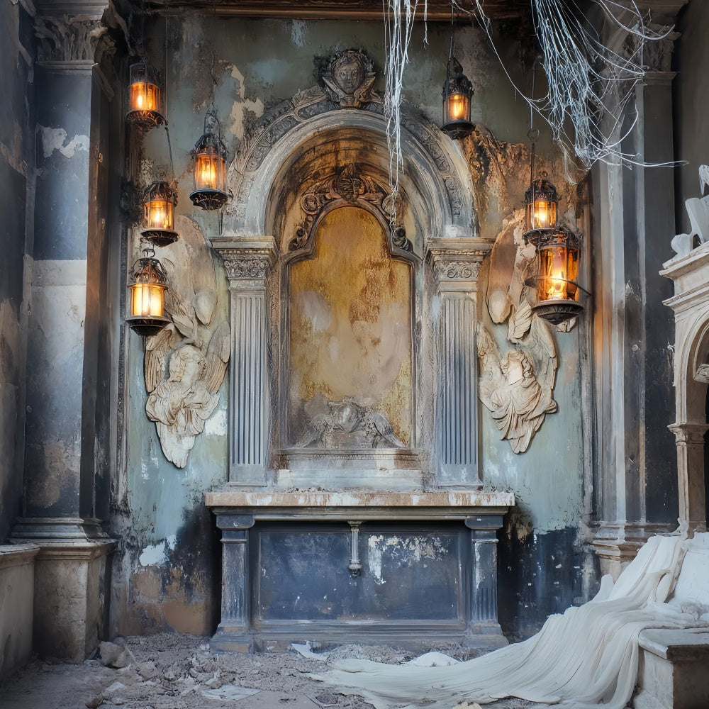 Backdrop For Portraits Gothic Ruins Altar Cloth Backdrops LXX57-285