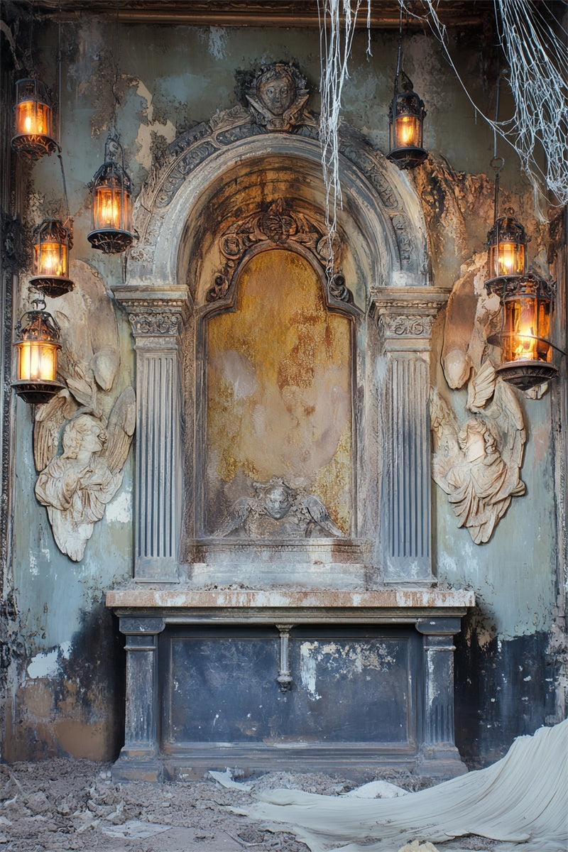 Backdrop For Portraits Gothic Ruins Altar Cloth Backdrops LXX57-285
