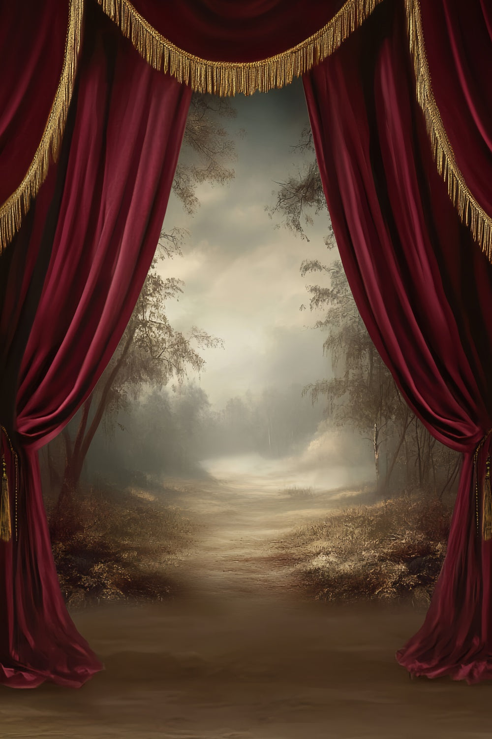 Portrait Backdrops Vintage Curtain Landscape Backdrop LXX57-289