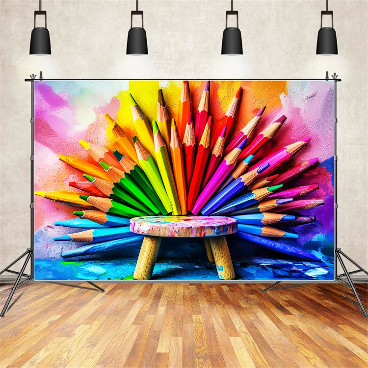 Back To School Photo Backdrop Pencil Creative Backdrop LXX57-37