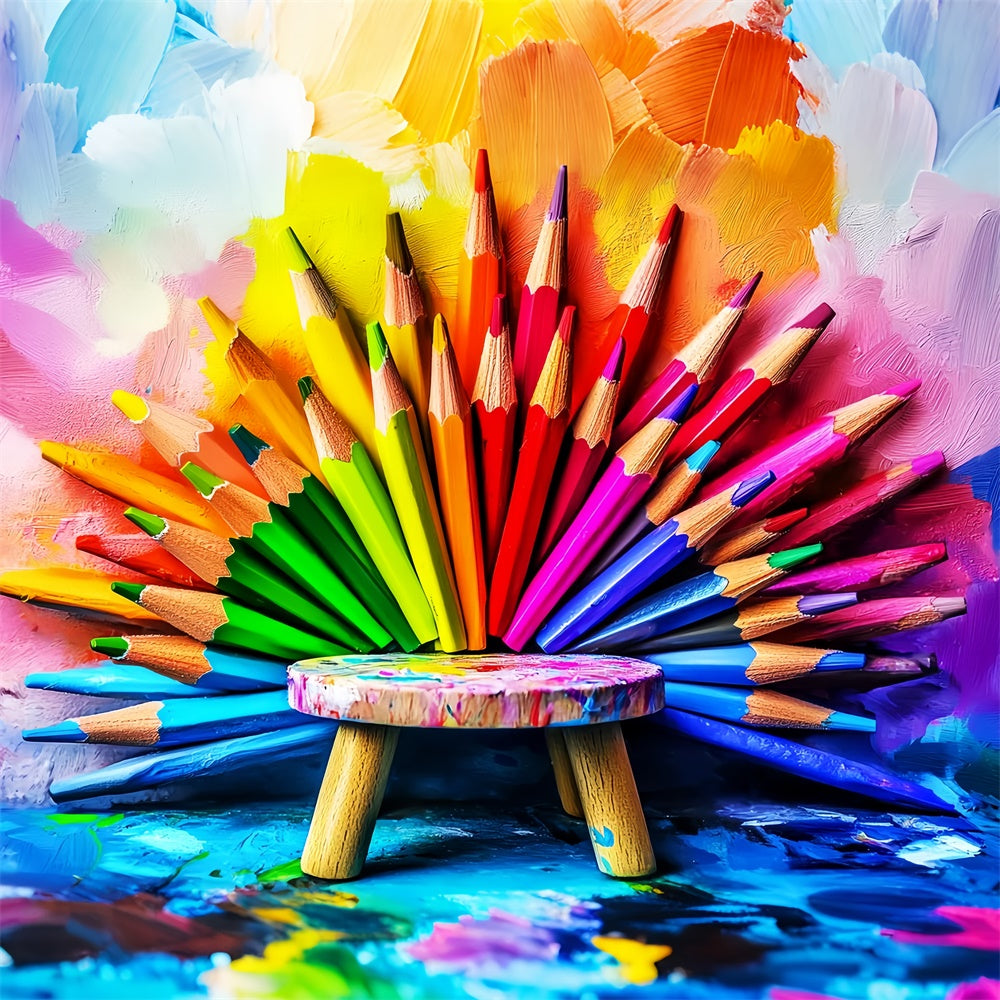 Back To School Photo Backdrop Pencil Creative Backdrop LXX57-37