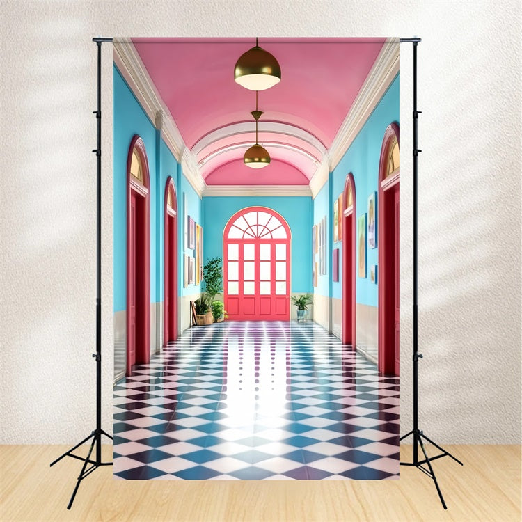 School Picture Backdrop Candy Hallway Classroom Backdrop LXX57-47