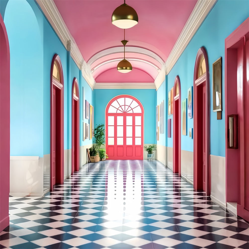 School Picture Backdrop Candy Hallway Classroom Backdrop LXX57-47