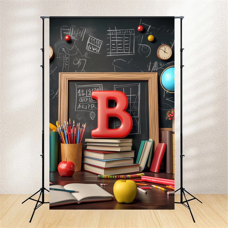 Back To School Backdrop Classic School Desk Backdrop LXX57-48