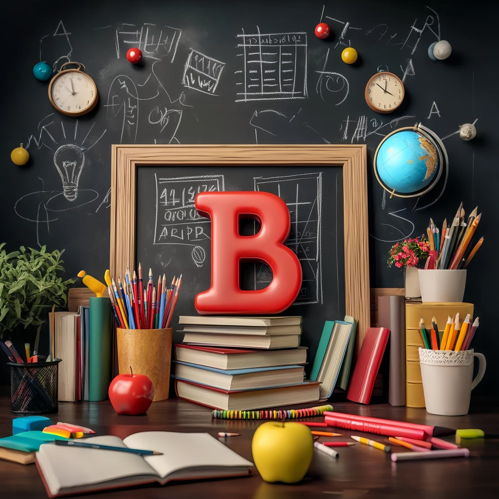 Back To School Backdrop Classic School Desk Backdrop LXX57-48