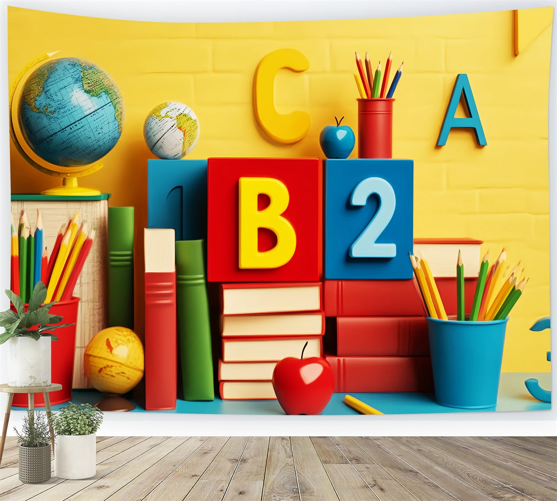 Back To School Backdrops Color Blocks Fun Backdrop LXX57-51