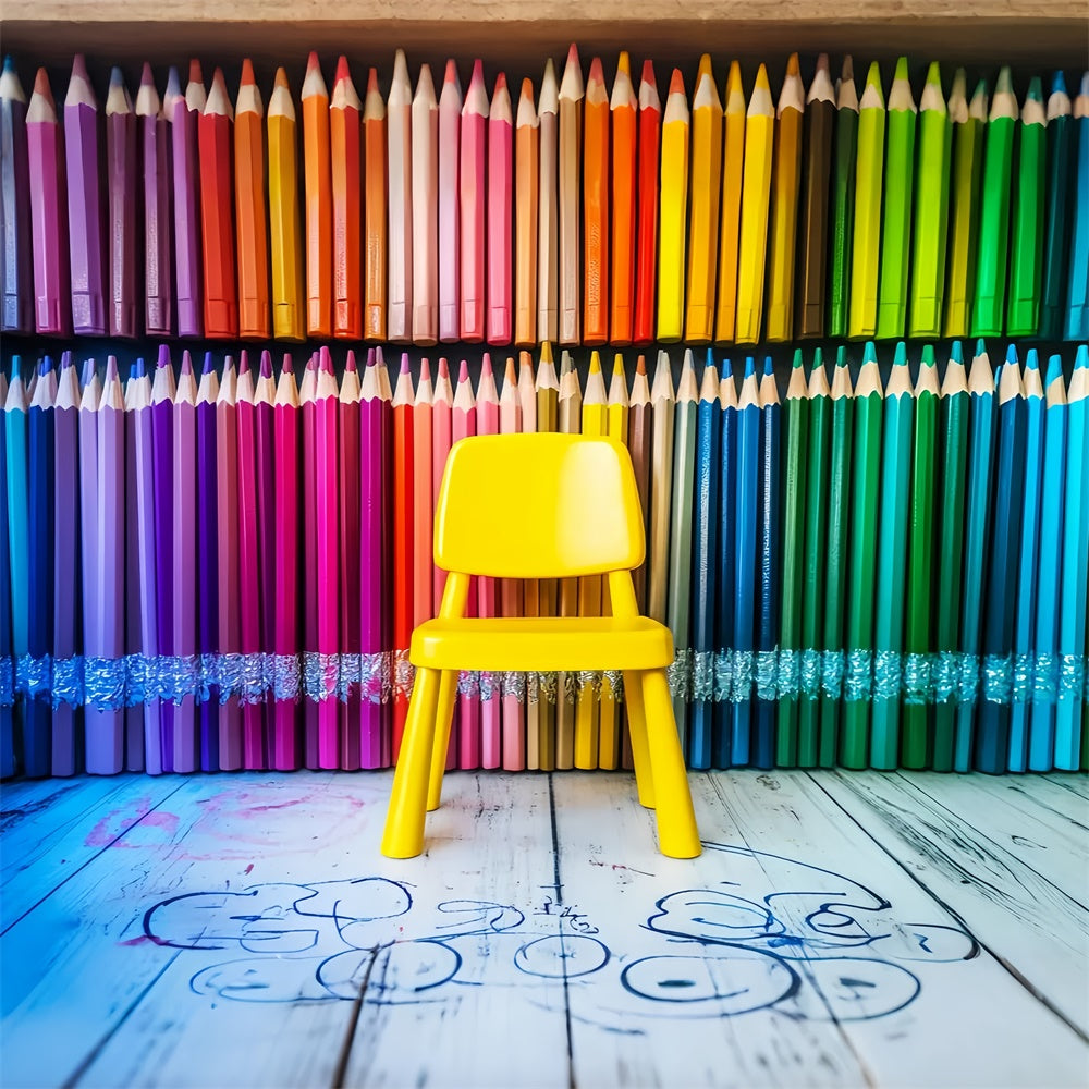 Back To School Backdrop Rainbow Pencil Seat Backdrop LXX57-53