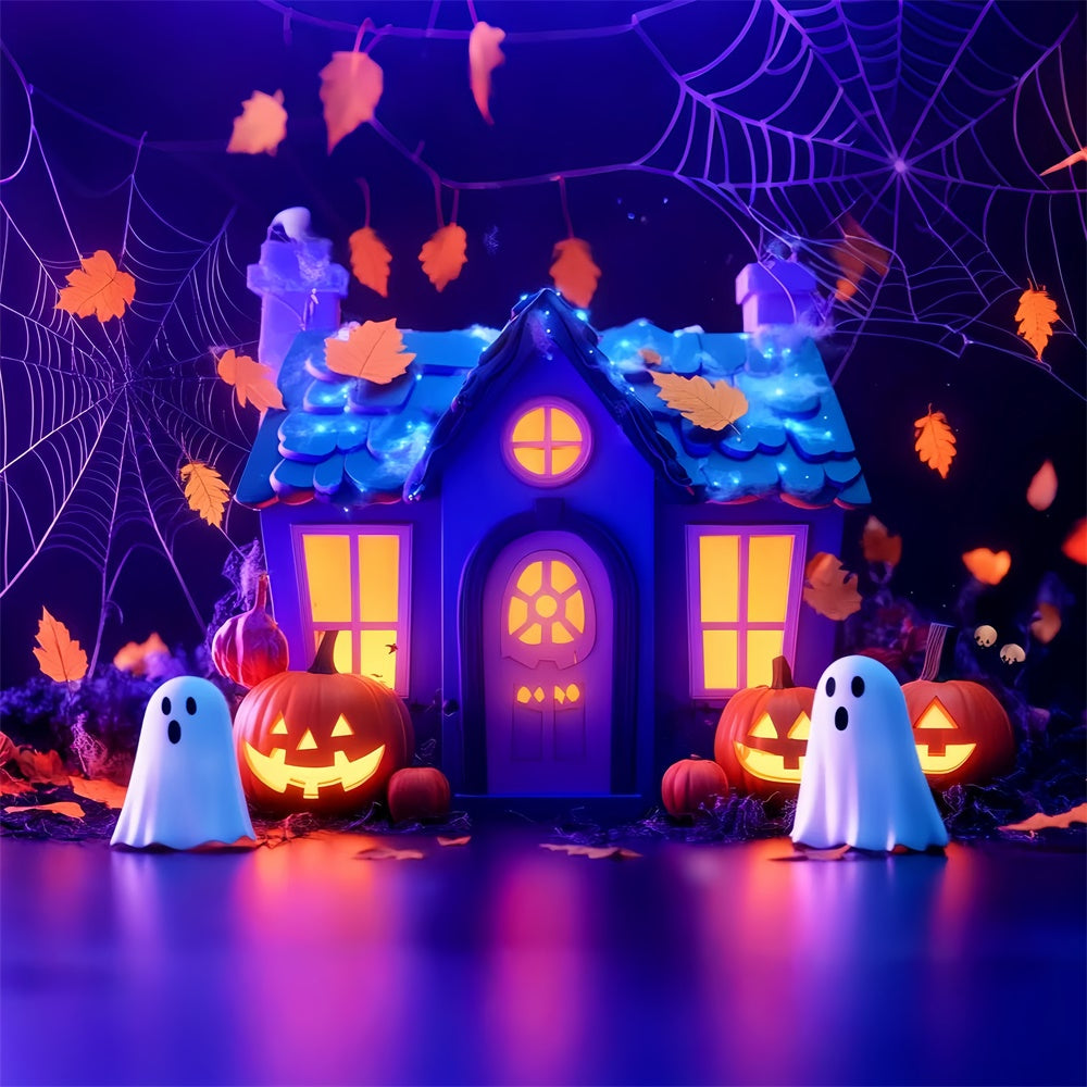 Cute Halloween Backdrop Enchanted Spooky Home Backdrop LXX57-83