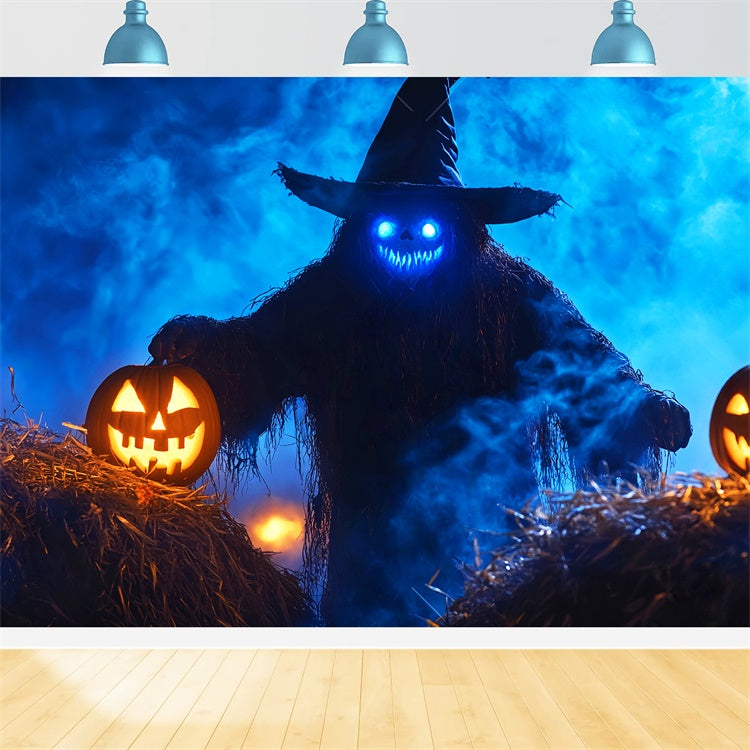 Spooky Halloween Backdrop Sinister Straw Witch Backdrop LXX57-89