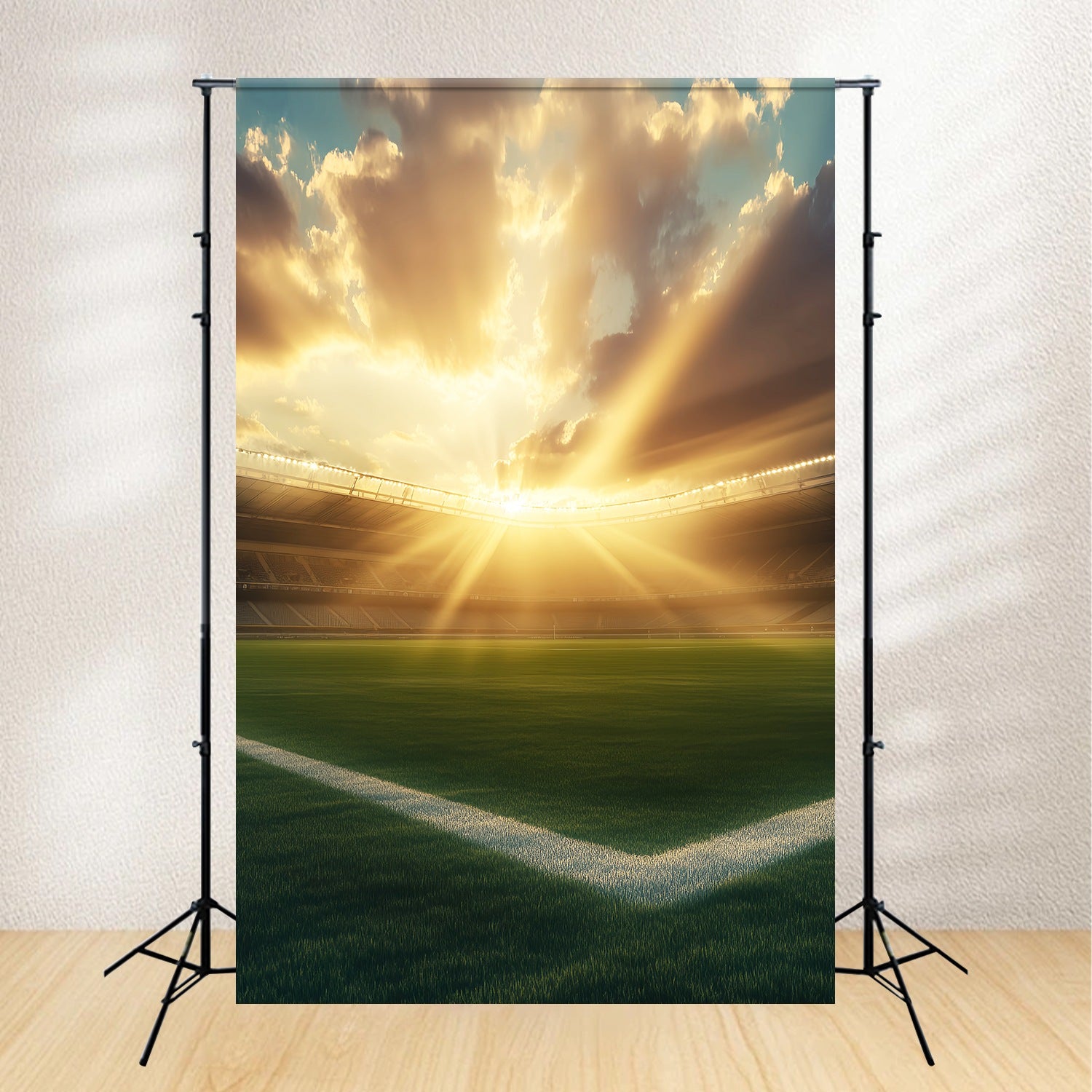 Autumn Backdrops Sunlit Stadium Green Field Sunset Backdrop LXX58-181